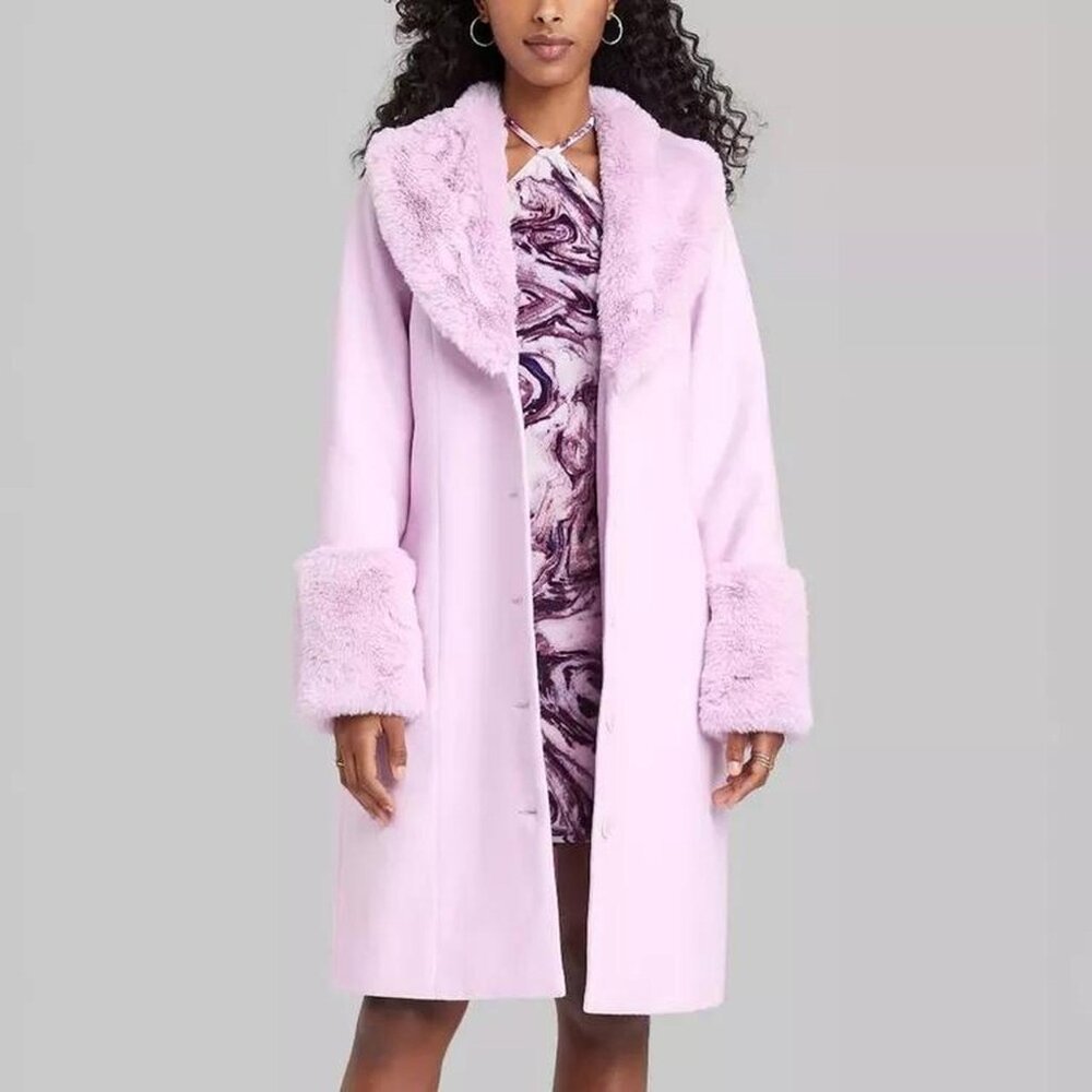 Wild Fable Lilac Faux Fur Coat